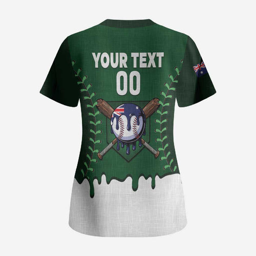 Australia 2026 Baseball Custom Scrub Top Go Aussie Drip Style