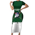 Australia 2026 Baseball Custom Short Sleeve Bodycon Dress Go Aussie Drip Style