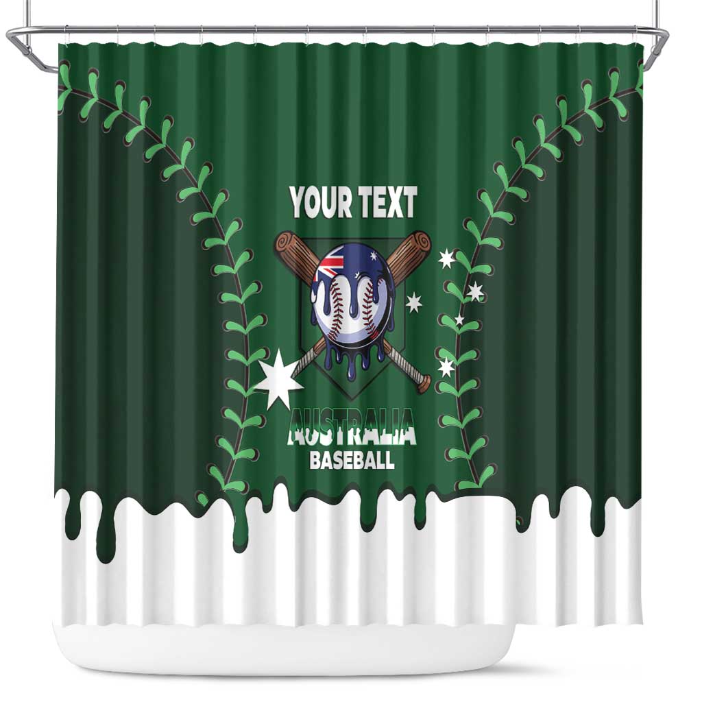 Australia 2026 Baseball Custom Shower Curtain Go Aussie Drip Style