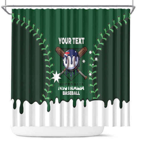 Australia 2026 Baseball Custom Shower Curtain Go Aussie Drip Style