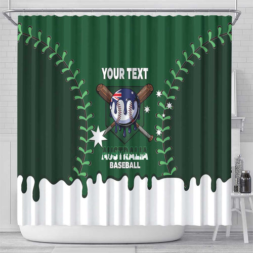 Australia 2026 Baseball Custom Shower Curtain Go Aussie Drip Style