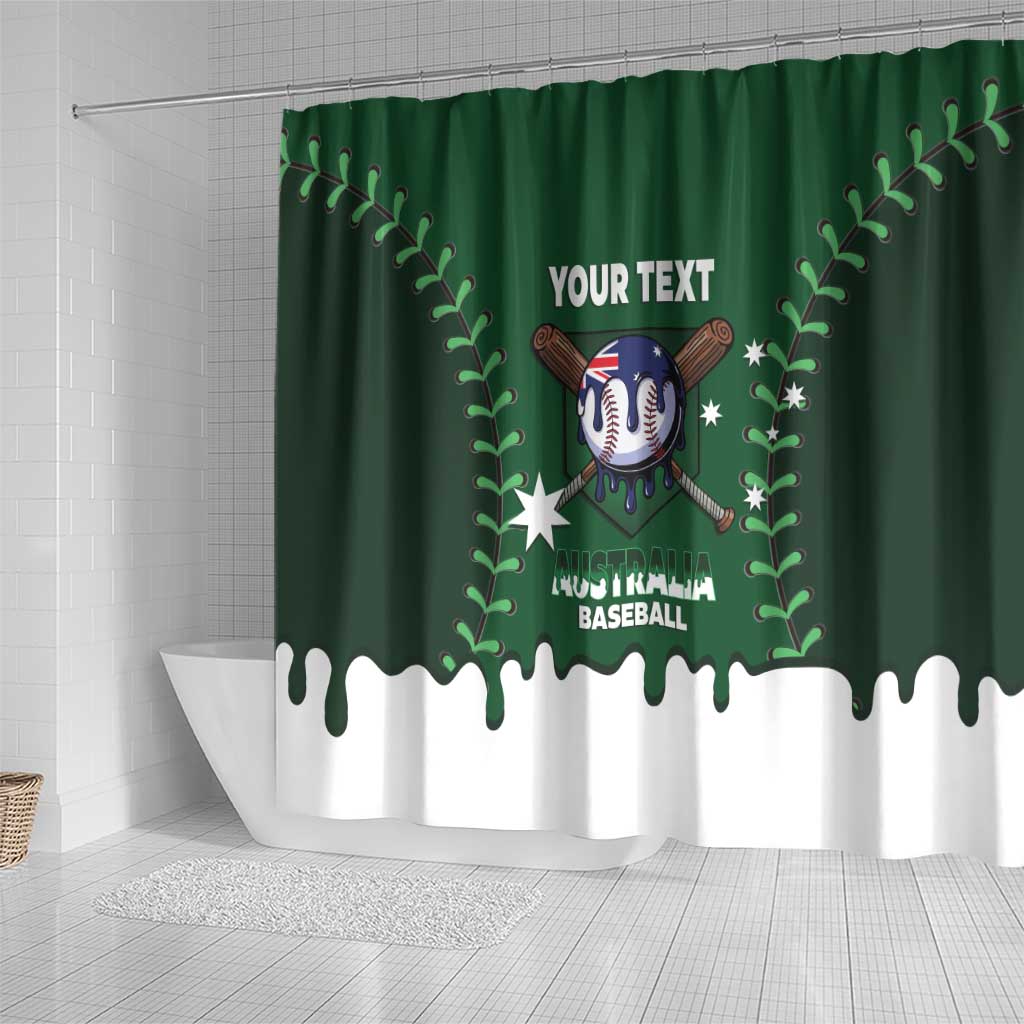 Australia 2026 Baseball Custom Shower Curtain Go Aussie Drip Style