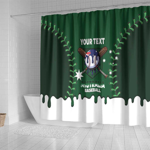Australia 2026 Baseball Custom Shower Curtain Go Aussie Drip Style