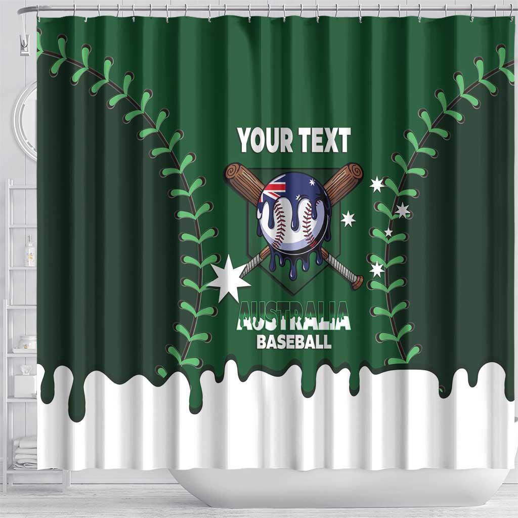 Australia 2026 Baseball Custom Shower Curtain Go Aussie Drip Style