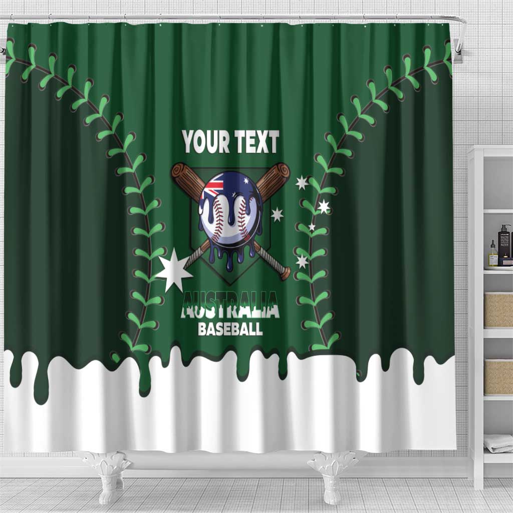 Australia 2026 Baseball Custom Shower Curtain Go Aussie Drip Style