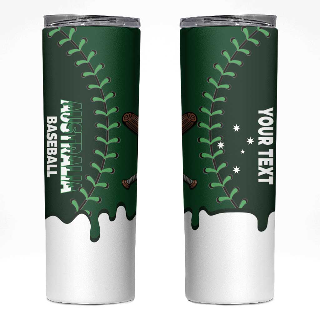 Australia 2026 Baseball Custom Skinny Tumbler Go Aussie Drip Style