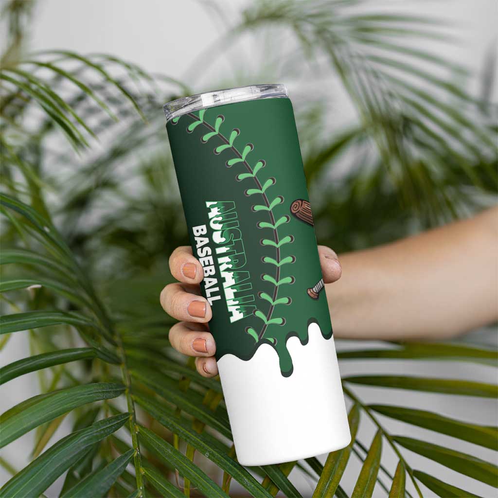 Australia 2026 Baseball Custom Skinny Tumbler Go Aussie Drip Style