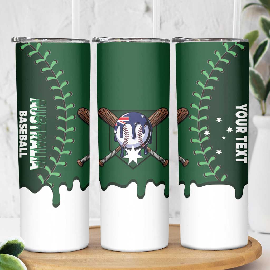 Australia 2026 Baseball Custom Skinny Tumbler Go Aussie Drip Style