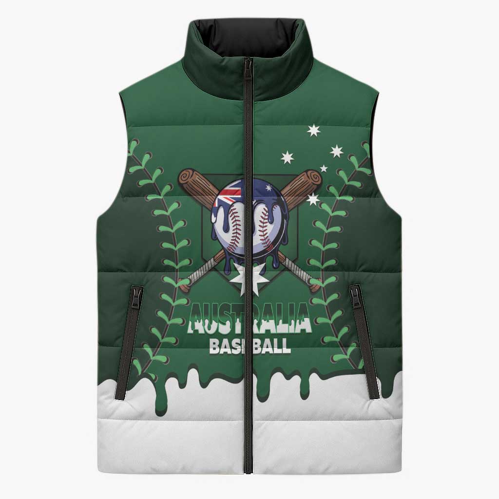 Australia 2026 Baseball Custom Sleeveless Puffer Jacket Go Aussie Drip Style