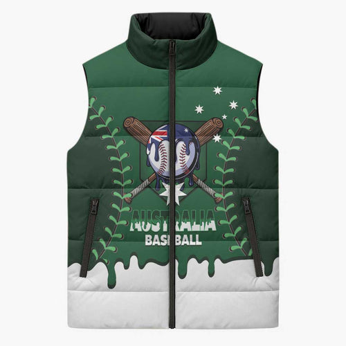 Australia 2026 Baseball Custom Sleeveless Puffer Jacket Go Aussie Drip Style