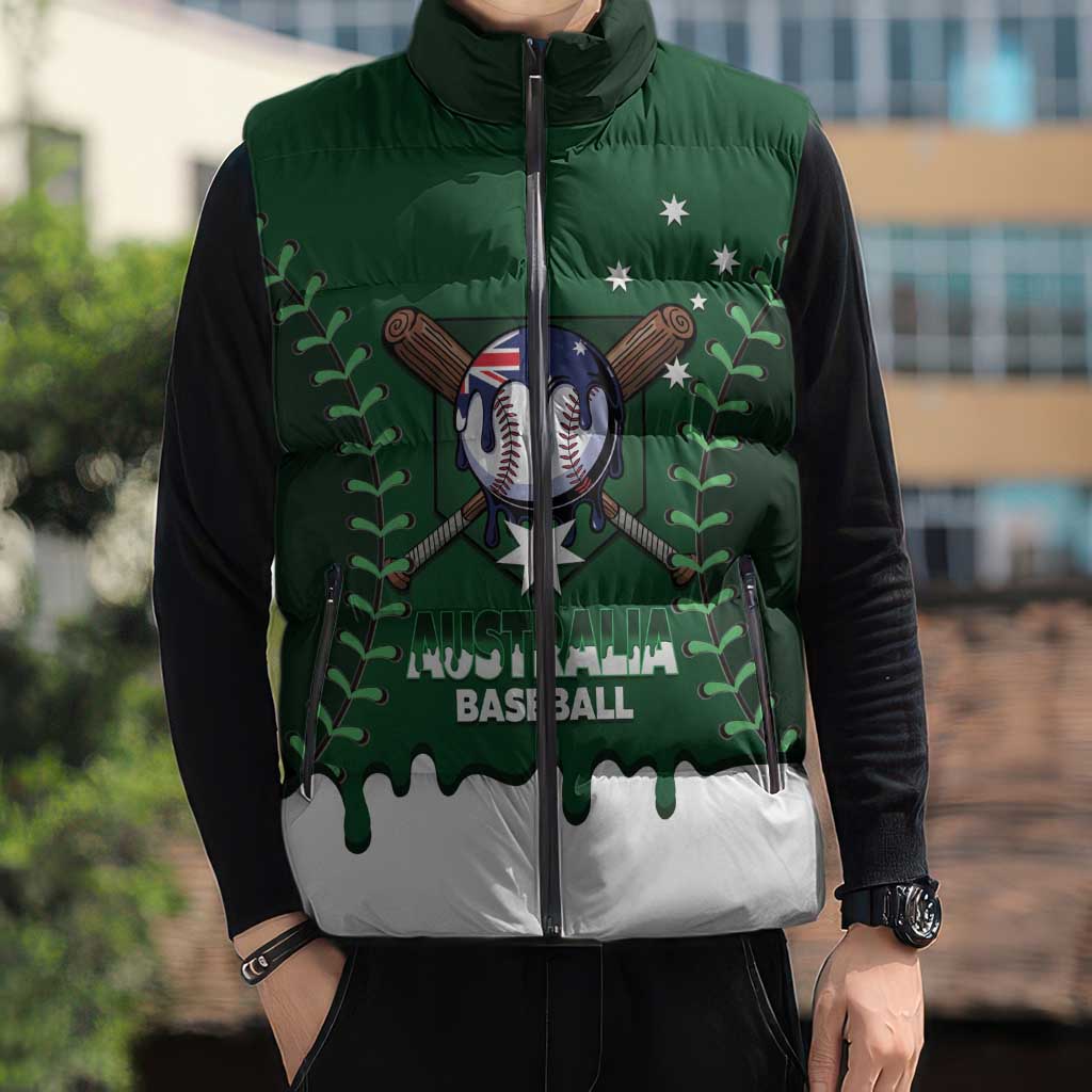 Australia 2026 Baseball Custom Sleeveless Puffer Jacket Go Aussie Drip Style