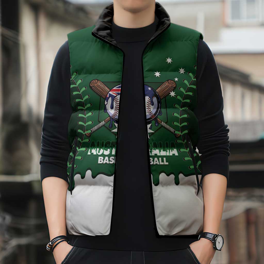 Australia 2026 Baseball Custom Sleeveless Puffer Jacket Go Aussie Drip Style