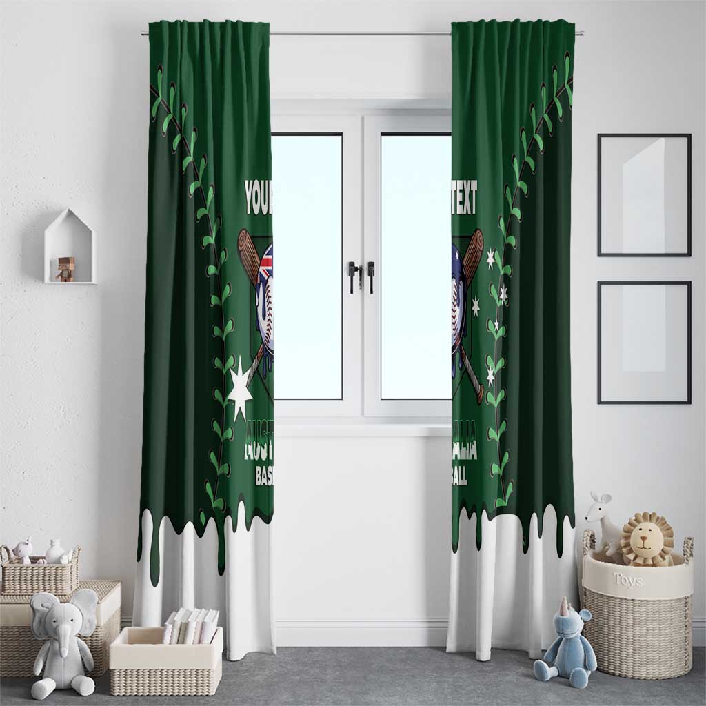 Australia 2026 Baseball Custom Window Curtain Go Aussie Drip Style