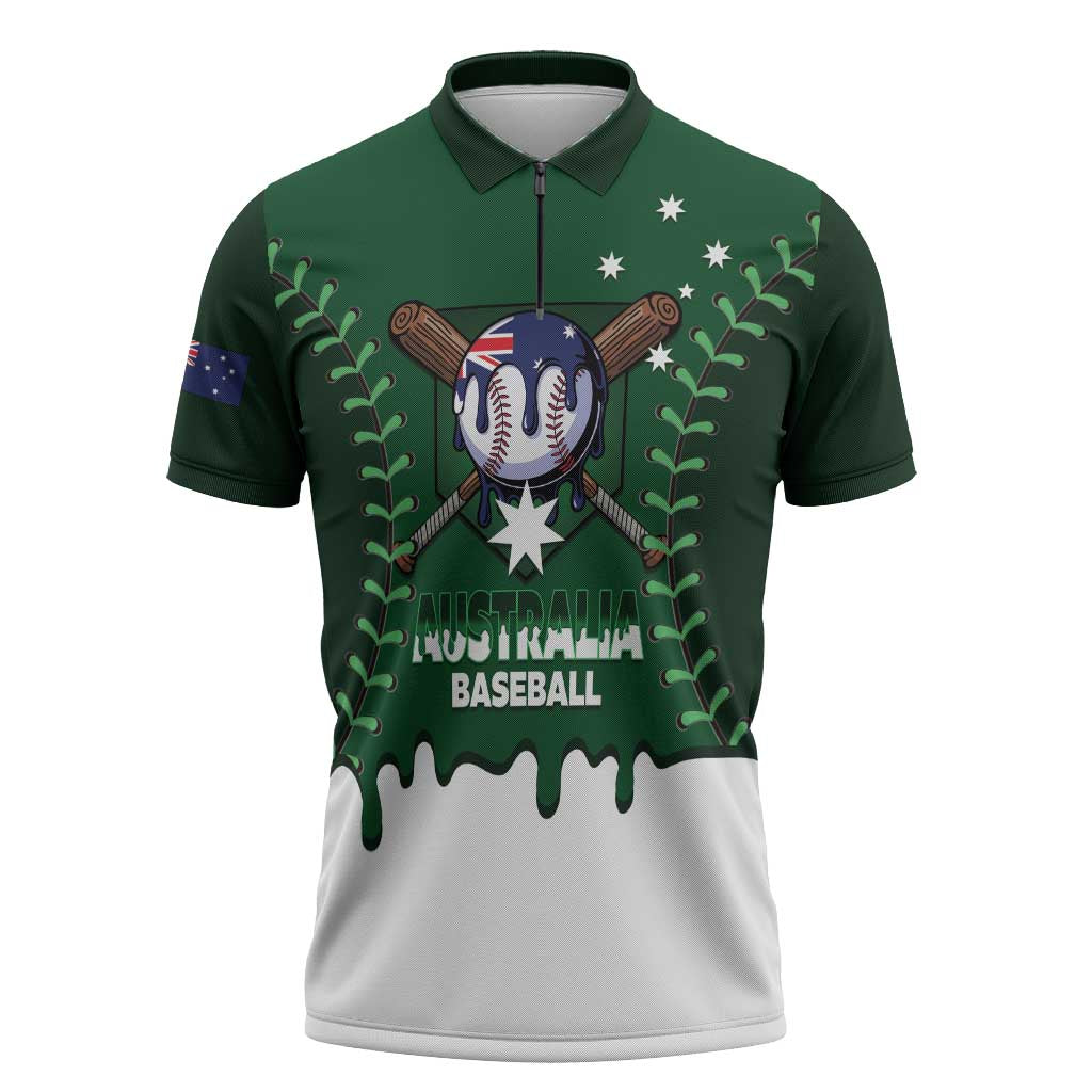 Australia 2026 Baseball Custom Zipper Polo Shirt Go Aussie Drip Style