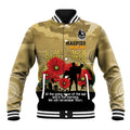 Custom Collingwood Football ANZAC Baseball Jacket Gallipoli Camouflage With Poppies