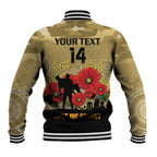 Custom Collingwood Football ANZAC Baseball Jacket Gallipoli Camouflage With Poppies
