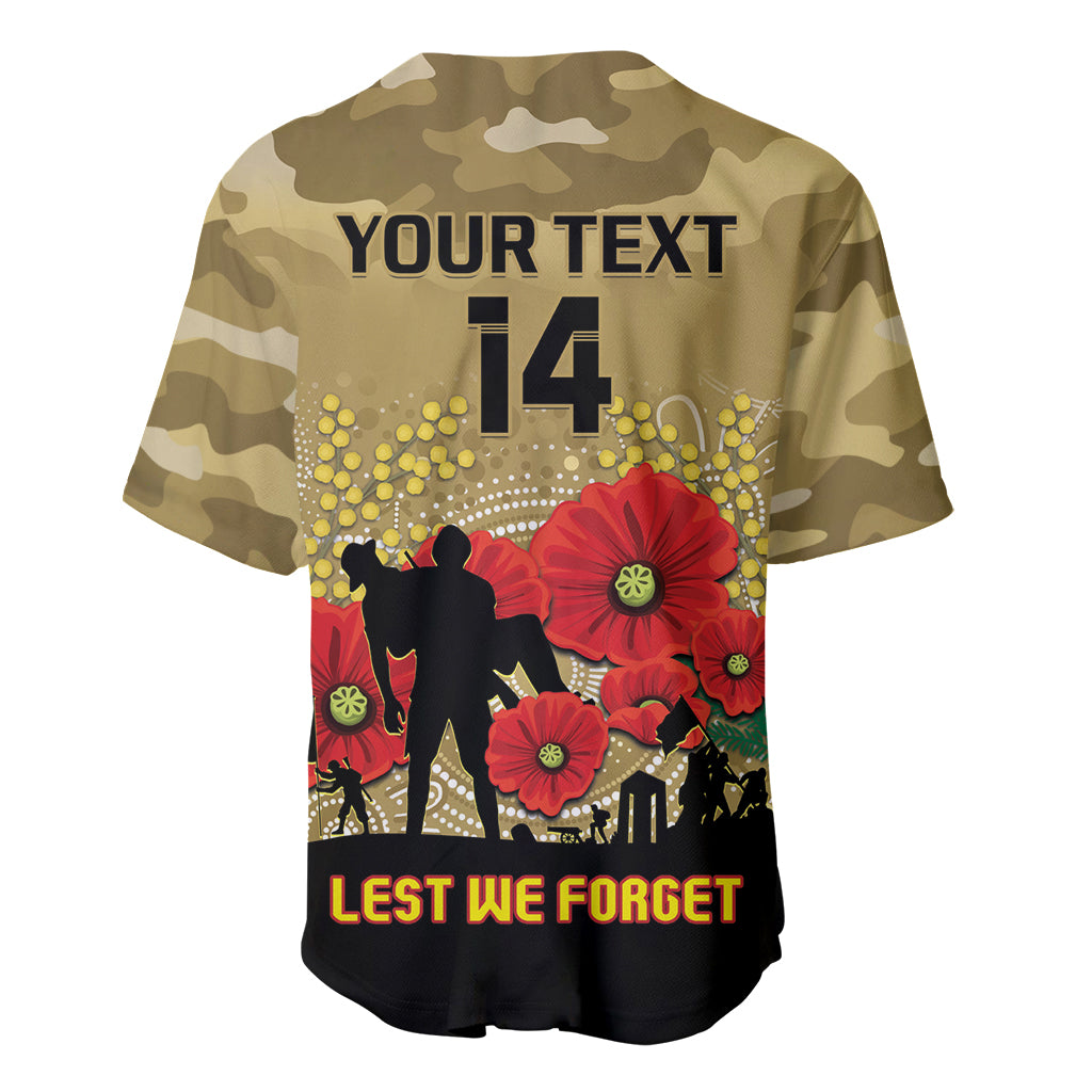 Custom Collingwood Football ANZAC Baseball Jersey Gallipoli Camouflage With Poppies