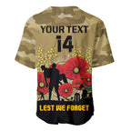 Custom Collingwood Football ANZAC Baseball Jersey Gallipoli Camouflage With Poppies