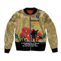 Custom Collingwood Football ANZAC Bomber Jacket Gallipoli Camouflage With Poppies