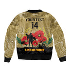 Custom Collingwood Football ANZAC Bomber Jacket Gallipoli Camouflage With Poppies