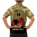 Custom Collingwood Football ANZAC Family Matching Mermaid Dress and Hawaiian Shirt Gallipoli Camouflage With Poppies