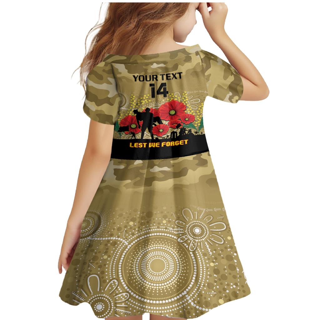 Custom Collingwood Football ANZAC Family Matching Mermaid Dress and Hawaiian Shirt Gallipoli Camouflage With Poppies