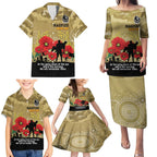 Custom Collingwood Football ANZAC Family Matching Puletasi and Hawaiian Shirt Gallipoli Camouflage With Poppies