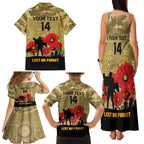 Custom Collingwood Football ANZAC Family Matching Tank Maxi Dress and Hawaiian Shirt Gallipoli Camouflage With Poppies
