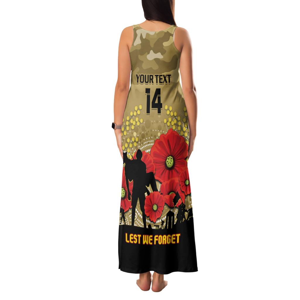 Custom Collingwood Football ANZAC Family Matching Tank Maxi Dress and Hawaiian Shirt Gallipoli Camouflage With Poppies
