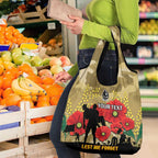 Custom Collingwood Football ANZAC Grocery Bag Gallipoli Camouflage With Poppies