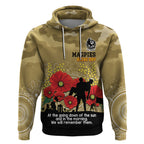 Custom Collingwood Football ANZAC Hoodie Gallipoli Camouflage With Poppies