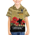 Custom Collingwood Football ANZAC Kid Hawaiian Shirt Gallipoli Camouflage With Poppies