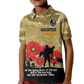 Custom Collingwood Football ANZAC Kid Polo Shirt Gallipoli Camouflage With Poppies