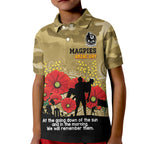 Custom Collingwood Football ANZAC Kid Polo Shirt Gallipoli Camouflage With Poppies