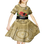 Custom Collingwood Football ANZAC Kid Short Sleeve Dress Gallipoli Camouflage With Poppies