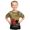 Custom Collingwood Football ANZAC Kid T Shirt Gallipoli Camouflage With Poppies