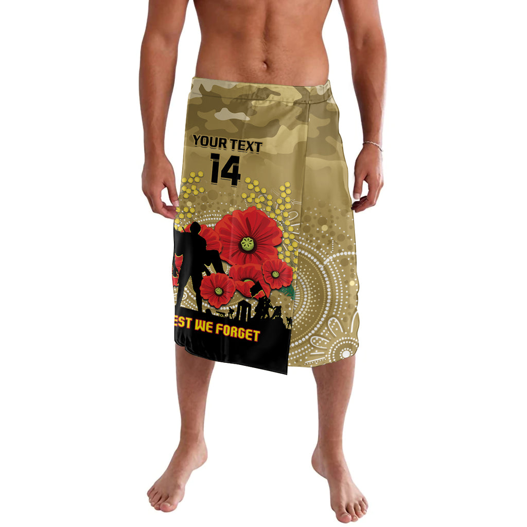 Custom Collingwood Football ANZAC Lavalava Gallipoli Camouflage With Poppies