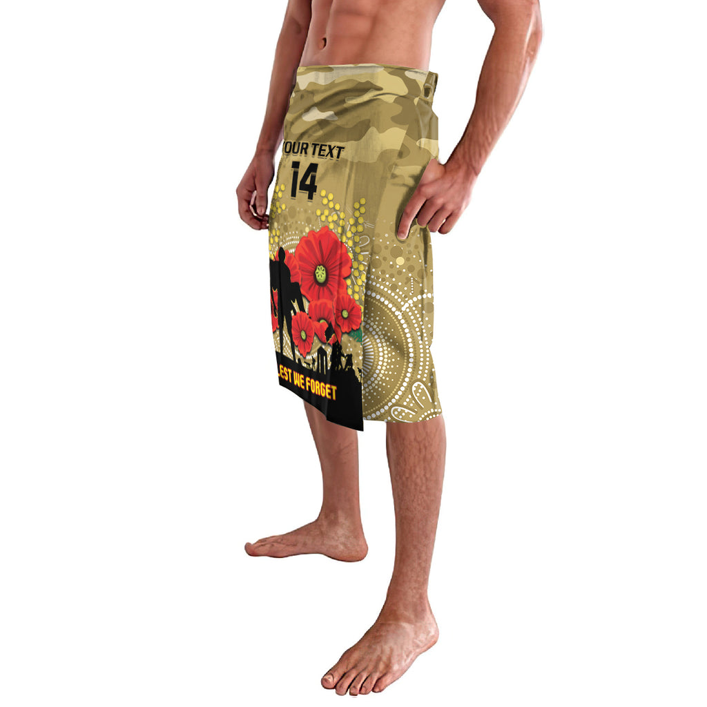 Custom Collingwood Football ANZAC Lavalava Gallipoli Camouflage With Poppies