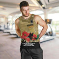 Custom Collingwood Football ANZAC Men Tank Top Gallipoli Camouflage With Poppies