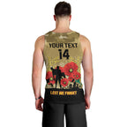Custom Collingwood Football ANZAC Men Tank Top Gallipoli Camouflage With Poppies