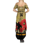 Custom Collingwood Football ANZAC Summer Maxi Dress Gallipoli Camouflage With Poppies