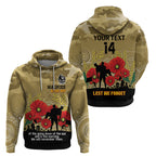 Custom Collingwood Football ANZAC Zip Hoodie Gallipoli Camouflage With Poppies