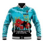 Custom Port Adelaide Football ANZAC Baseball Jacket Gallipoli Camouflage With Poppies