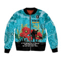 Custom Port Adelaide Football ANZAC Bomber Jacket Gallipoli Camouflage With Poppies