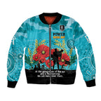 Custom Port Adelaide Football ANZAC Bomber Jacket Gallipoli Camouflage With Poppies