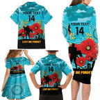Custom Port Adelaide Football ANZAC Family Matching Long Sleeve Bodycon Dress and Hawaiian Shirt Gallipoli Camouflage With Poppies