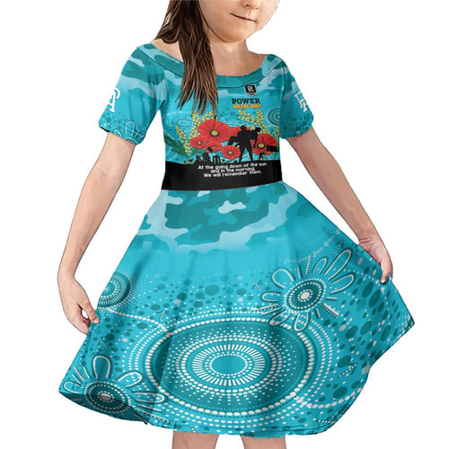 Custom Port Adelaide Football ANZAC Family Matching Mermaid Dress and Hawaiian Shirt Gallipoli Camouflage With Poppies