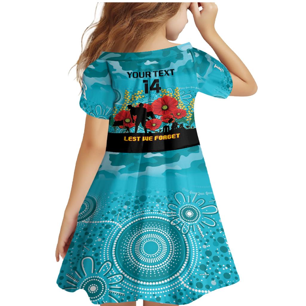 Custom Port Adelaide Football ANZAC Family Matching Mermaid Dress and Hawaiian Shirt Gallipoli Camouflage With Poppies