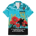 Custom Port Adelaide Football ANZAC Family Matching Mermaid Dress and Hawaiian Shirt Gallipoli Camouflage With Poppies