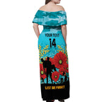 Custom Port Adelaide Football ANZAC Family Matching Off Shoulder Maxi Dress and Hawaiian Shirt Gallipoli Camouflage With Poppies